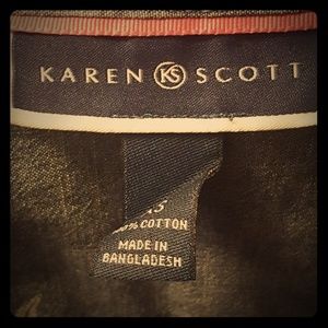 karen Scott denim sx XS with flower prinf